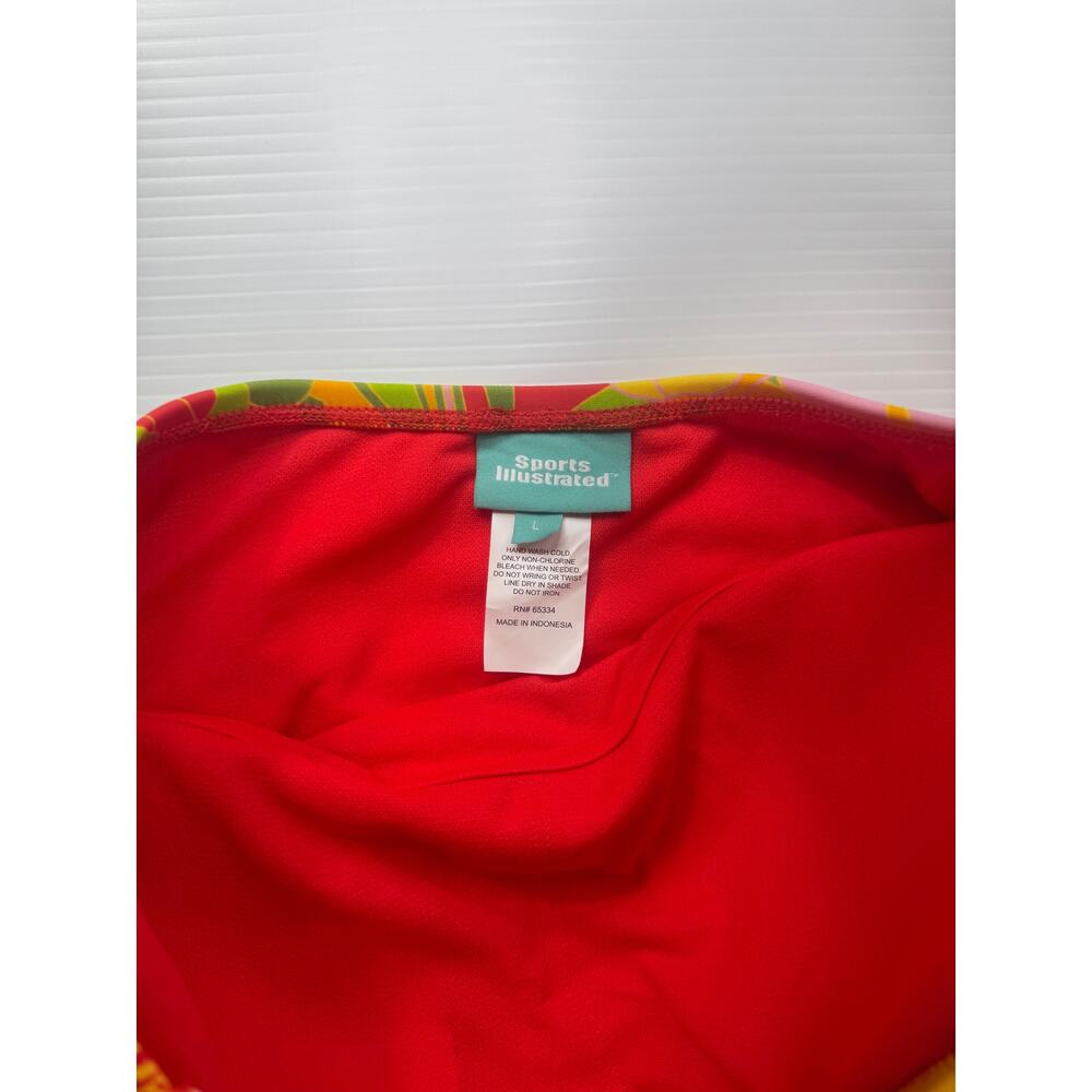 Retro Strapless Floral One Piece Swimsuit Women’s Large NWT 70s Bandeau Dopamine - Picture 12 of 16